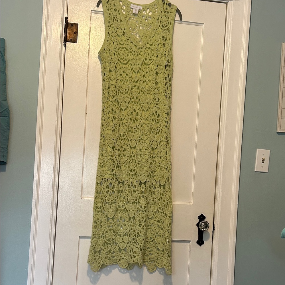 House of Harlow 1960 Light Green Crochet Maxi Dress - Picture 2 of 11